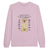 Load image into Gallery viewer, Light Pink - Anatomy of a Yellow Lab long sleeve tee, plain front view on white
