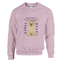 Load image into Gallery viewer, Light Pink - Anatomy of a Yellow Lab sweatshirt, plain front view on white
