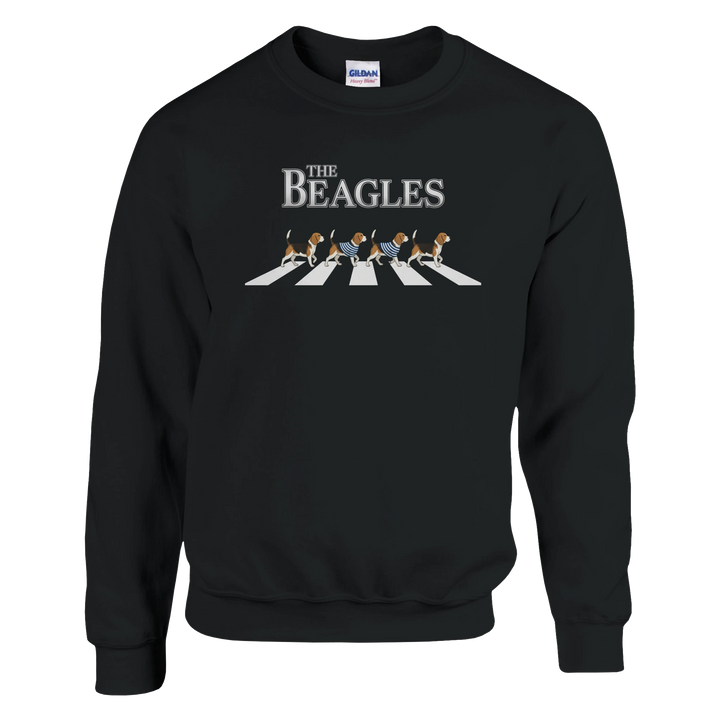Black - The Beagles sweatshirt, plain front view on white