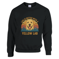 Load image into Gallery viewer, Black - Life Is Better With a Yellow Lab sweatshirt, plain front view on white
