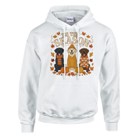 Load image into Gallery viewer, White - Tis the Season Fall Labs hoodie, plain front view on white
