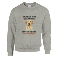 Load image into Gallery viewer, Ash - My Lab Never Voted Wrong sweatshirt, plain front view on white
