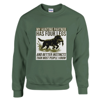 Load image into Gallery viewer, Military Green - My Hunting Partner Has Four Legs sweatshirt, plain front view on white
