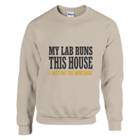 Load image into Gallery viewer, Sand - My Lab Runs This House sweatshirt, plain front view on white
