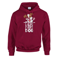 Load image into Gallery viewer, Cardinal Red - I Am Not Single I Have A Dog hoodie, plain front view on white

