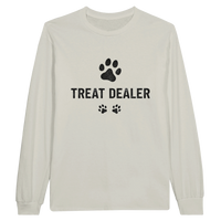 Load image into Gallery viewer, Ash - Treat Dealer long sleeve tee, plain front view on white
