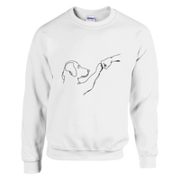 Load image into Gallery viewer, White - Dog Fist Bump sweatshirt, plain front view on white
