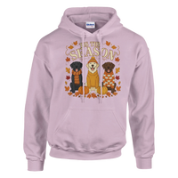 Load image into Gallery viewer, Light Pink - Tis the Season Fall Labs hoodie, plain front view on white
