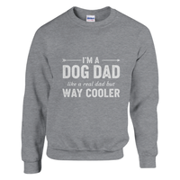 Load image into Gallery viewer, Graphite Heather - Dog Dad Way Cooler sweatshirt, plain front view on white
