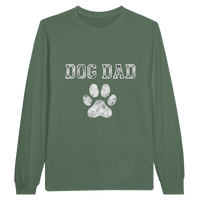 Load image into Gallery viewer, Military Green - Dog Dad long sleeve tee, plain front view on white
