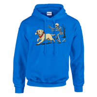 Load image into Gallery viewer, Royal - Dog Stealing Bone Halloween hoodie, plain front view on white
