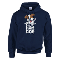 Load image into Gallery viewer, Navy - I Am Not Single I Have A Dog hoodie, plain front view on white
