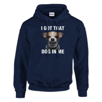 Load image into Gallery viewer, Navy - I Got That Dog In Me hoodie, plain front view on white
