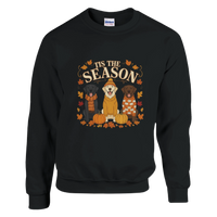 Load image into Gallery viewer, Black - Tis the Season Fall Labs sweatshirt, plain front view on white
