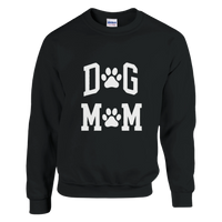 Load image into Gallery viewer, Black - Dog Mom sweatshirt, plain front view on white
