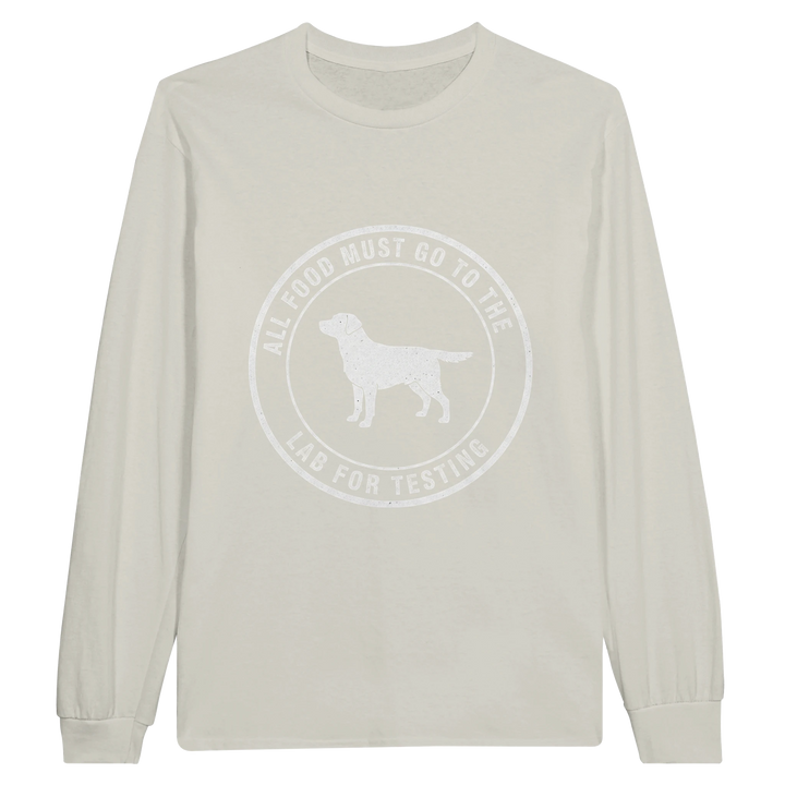 Ash - Lab For Testing long sleeve tee, plain front view on white