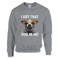 Load image into Gallery viewer, Graphite Heather - I Got That Dog In Me sweatshirt, plain front view on white
