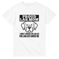 Load image into Gallery viewer, White - Proud Lab Mom tee, plain front view on white

