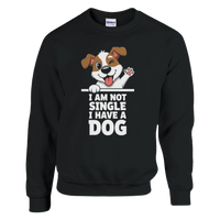 Load image into Gallery viewer, Black - I Am Not Single I Have A Dog sweatshirt, plain front view on white
