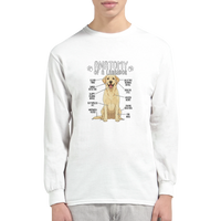 Load image into Gallery viewer, White - Anatomy of a Yellow Lab long sleeve tee, worn by a model
