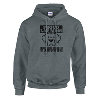 Load image into Gallery viewer, Sport Grey - Proud Lab Mom hoodie, plain front view on white
