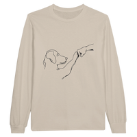 Load image into Gallery viewer, Sand - Dog Fist Bump long sleeve tee, plain front view on white
