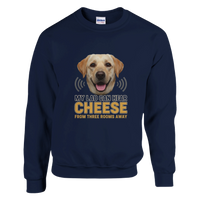 Load image into Gallery viewer, Navy - My Lab Can Hear Cheese sweatshirt, plain front view on white
