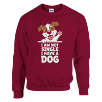 Load image into Gallery viewer, Cardinal Red - I Am Not Single I Have A Dog sweatshirt, plain front view on white
