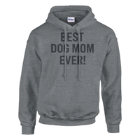Load image into Gallery viewer, Sport Grey - Best Dog Mom Ever hoodie, plain front view on white
