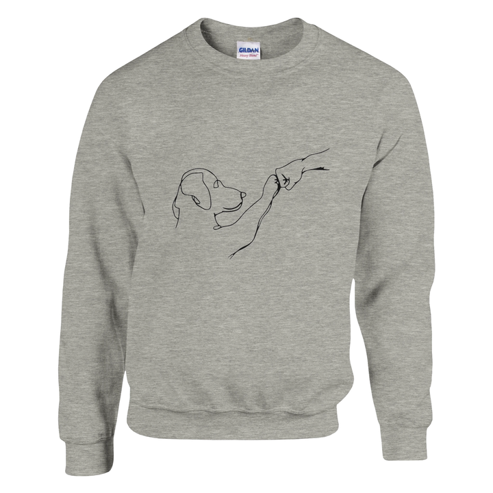 Ash - Dog Fist Bump sweatshirt, plain front view on white