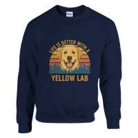Load image into Gallery viewer, Navy - Life Is Better With a Yellow Lab sweatshirt, plain front view on white
