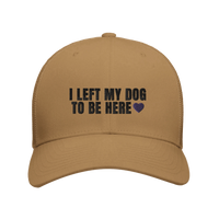 Load image into Gallery viewer, Caramel - I Left My Dog To Be Here trucker hat, front view on white
