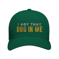 Load image into Gallery viewer, Evergreen - I Got That Dog In Me trucker hat, front view on white
