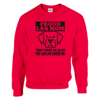 Load image into Gallery viewer, Red - Proud Lab Mom sweatshirt, plain front view on white
