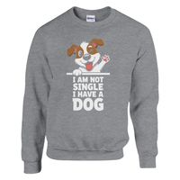 Load image into Gallery viewer, Graphite Heather - I Am Not Single I Have A Dog sweatshirt, plain front view on white
