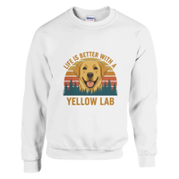 Load image into Gallery viewer, White - Life Is Better With a Yellow Lab sweatshirt, plain front view on white

