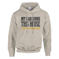 Load image into Gallery viewer, Sand - My Lab Runs This House hoodie, plain front view on white
