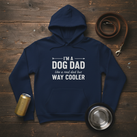 Load image into Gallery viewer, Navy - barn wood dog dad flat lay
